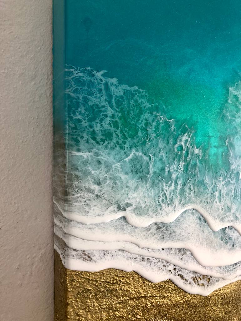 Original Abstract Seascape Painting by Ana Hefco