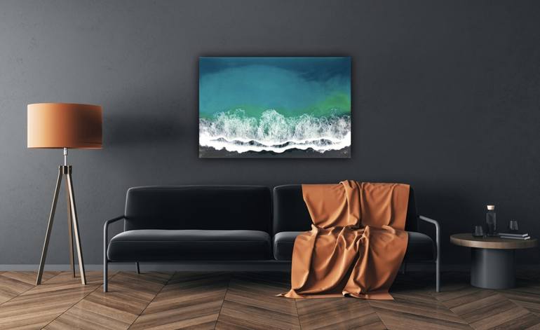 Original Abstract Seascape Painting by Ana Hefco