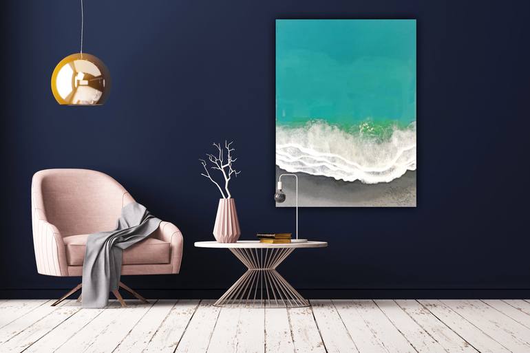 Original Abstract Seascape Painting by Ana Hefco