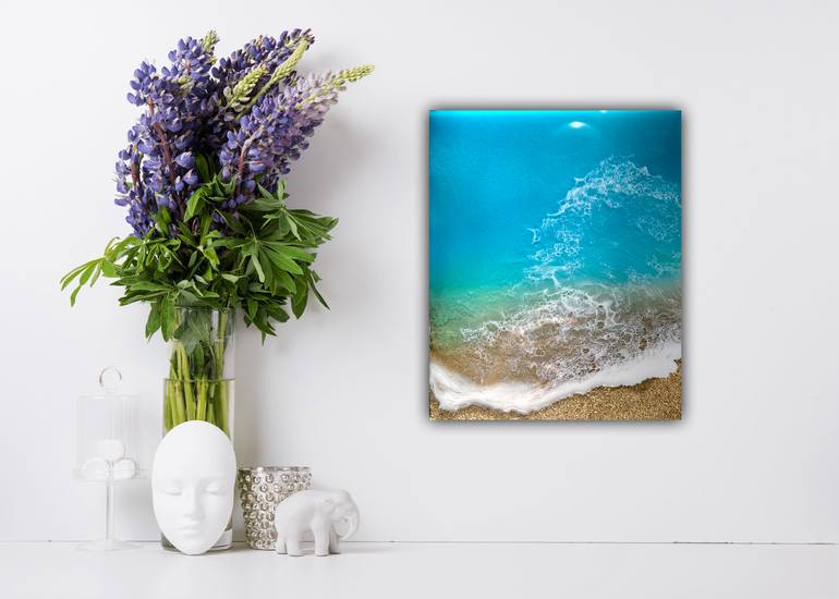 Original Abstract Seascape Painting by Ana Hefco