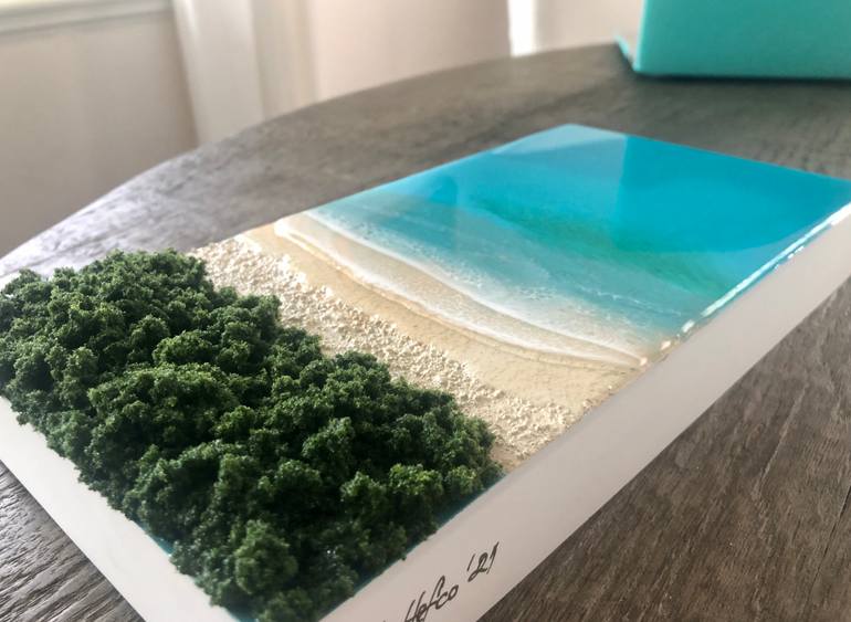 Original Abstract Seascape Painting by Ana Hefco