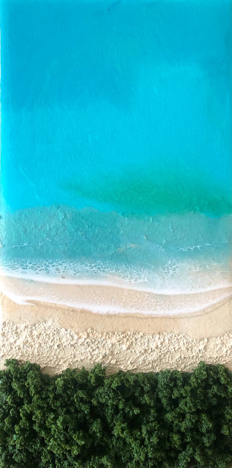 Original Abstract Seascape Painting by Ana Hefco