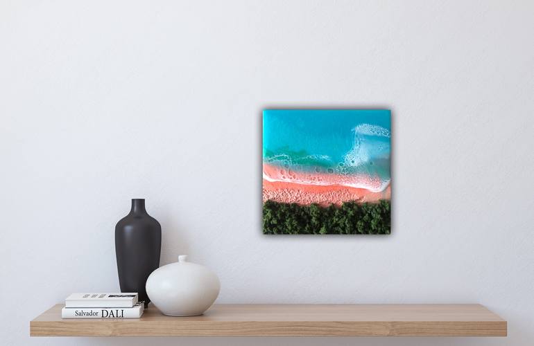 Original Abstract Beach Painting by Ana Hefco