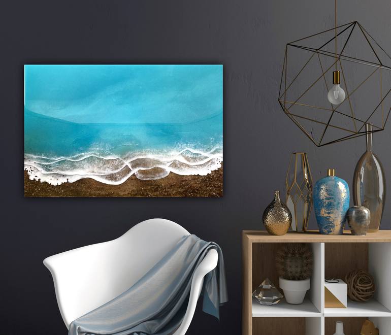 Original Abstract Seascape Painting by Ana Hefco