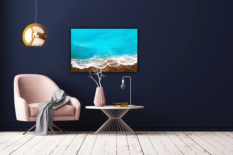 Original Abstract Seascape Painting by Ana Hefco