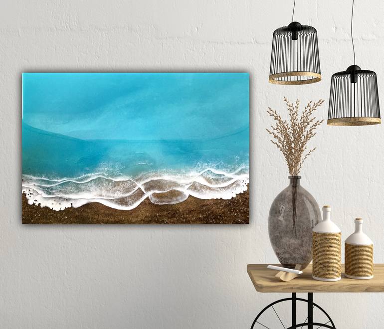 Original Abstract Seascape Painting by Ana Hefco