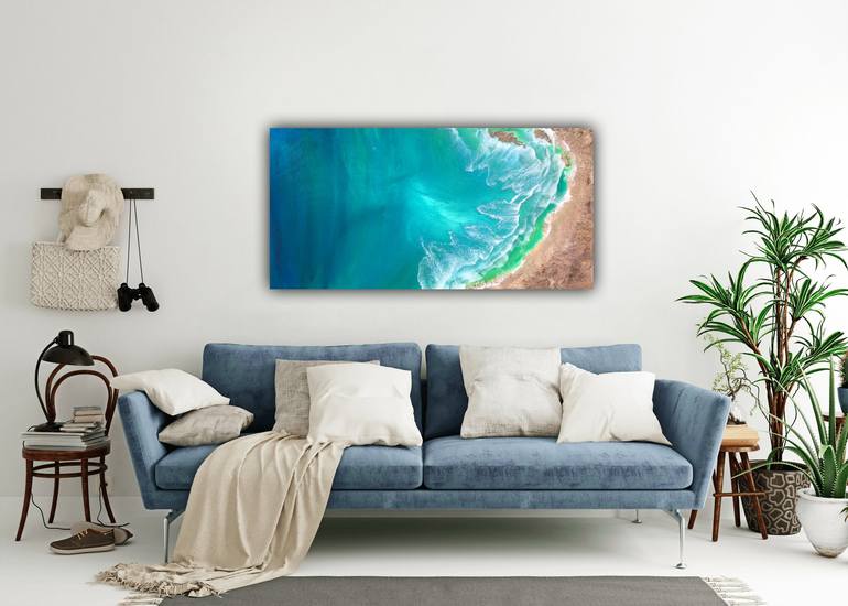 Original Abstract Seascape Painting by Ana Hefco