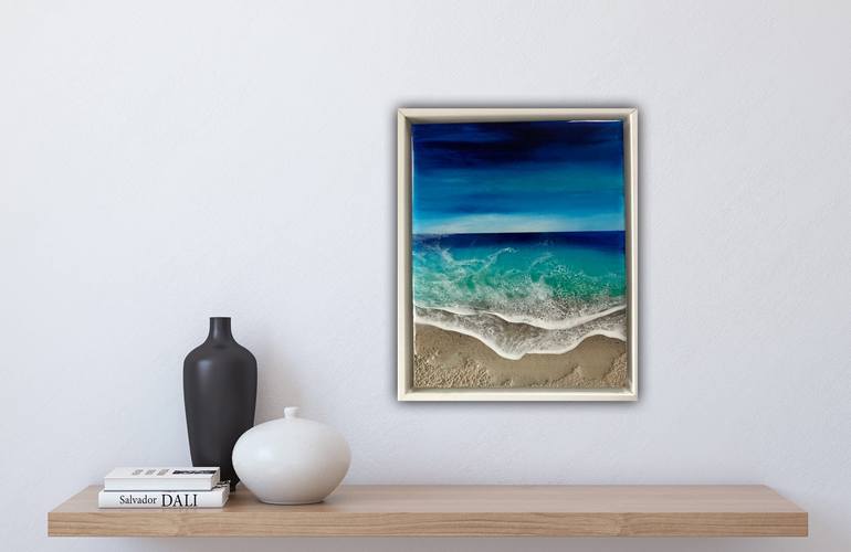 Original Abstract Seascape Painting by Ana Hefco