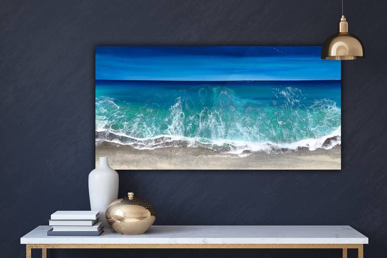 Original Abstract Seascape Painting by Ana Hefco