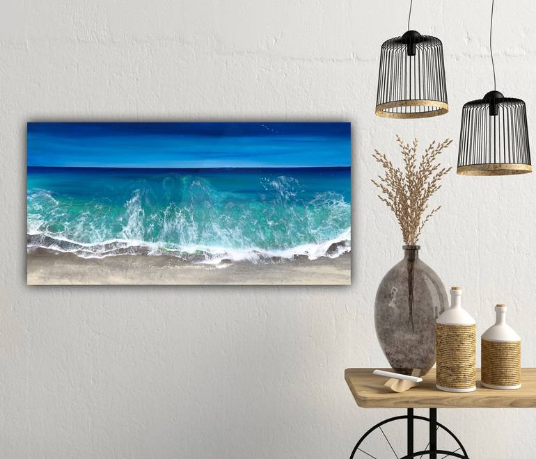 Original Abstract Seascape Painting by Ana Hefco