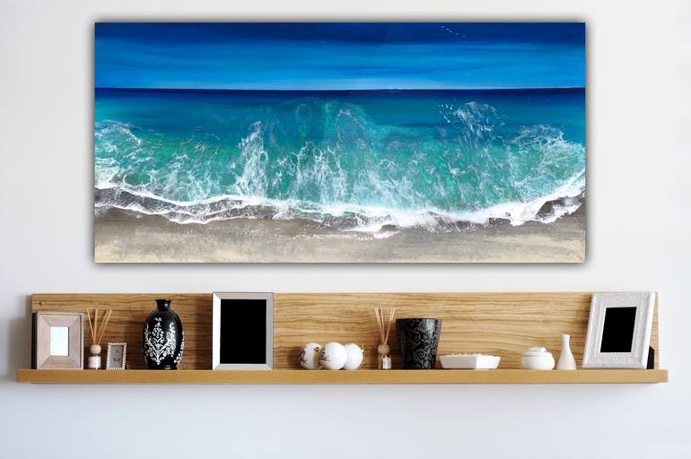 Original Abstract Seascape Painting by Ana Hefco