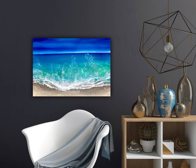 Original Abstract Seascape Painting by Ana Hefco