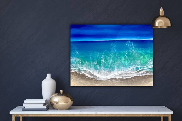 Original Abstract Seascape Painting by Ana Hefco