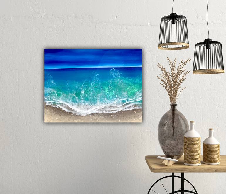 Original Abstract Seascape Painting by Ana Hefco