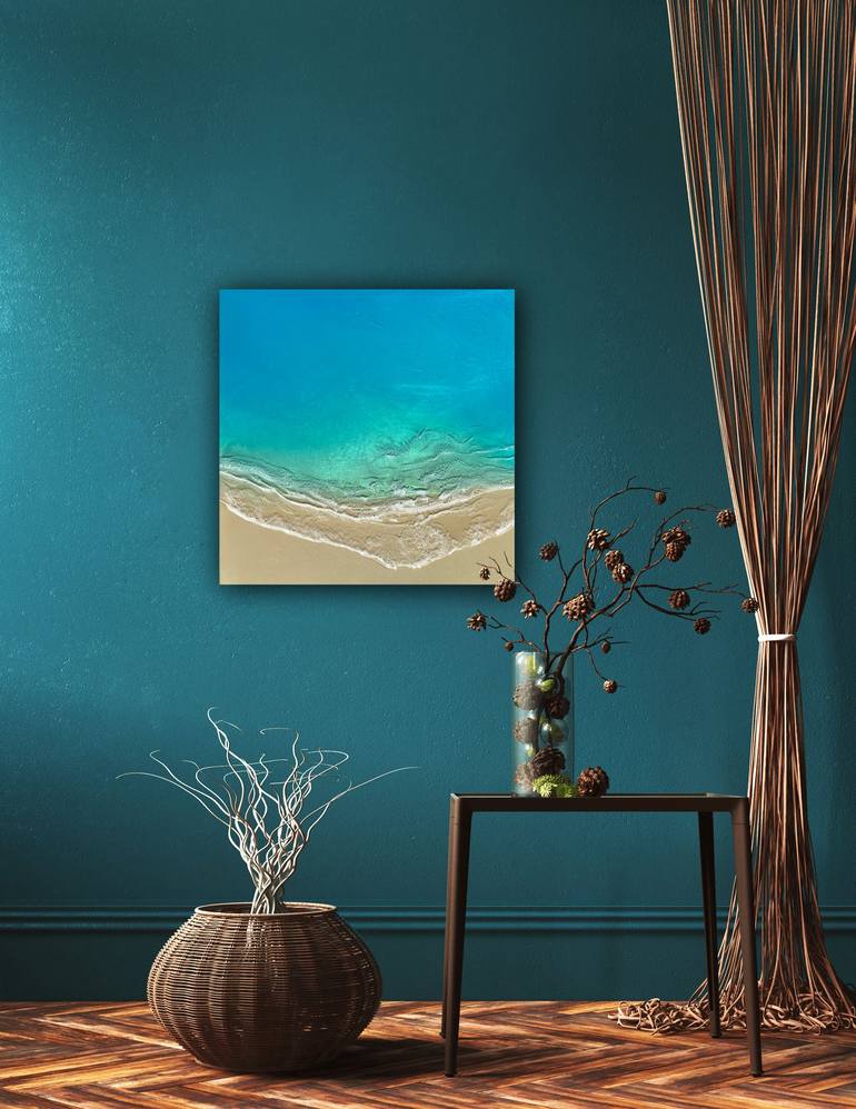 Original Abstract Expressionism Seascape Painting by Ana Hefco