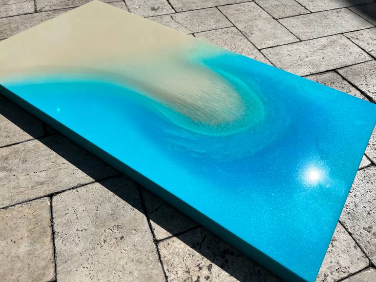 Original Abstract Expressionism Beach Painting by Ana Hefco