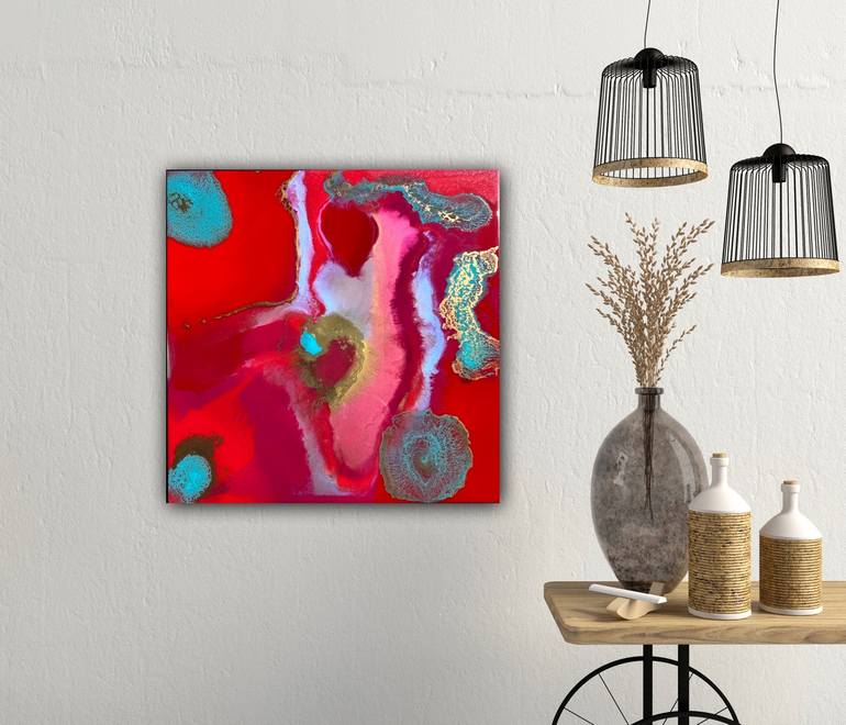 Original Abstract Fantasy Painting by Ana Hefco