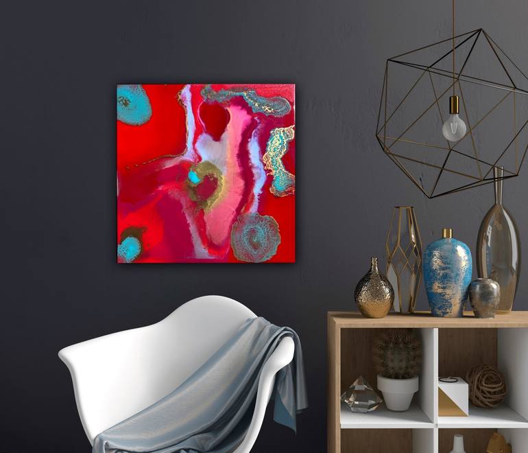 Original Abstract Fantasy Painting by Ana Hefco