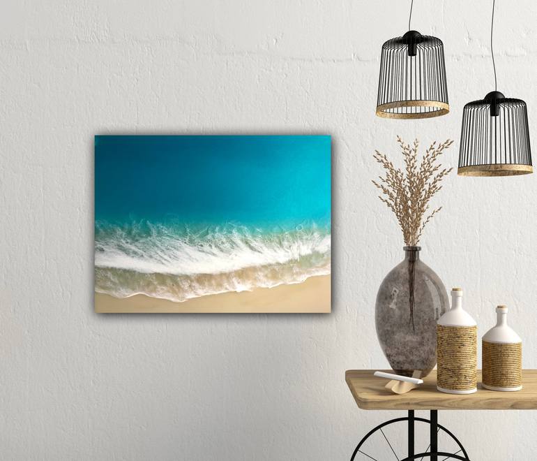 Original Abstract Beach Painting by Ana Hefco