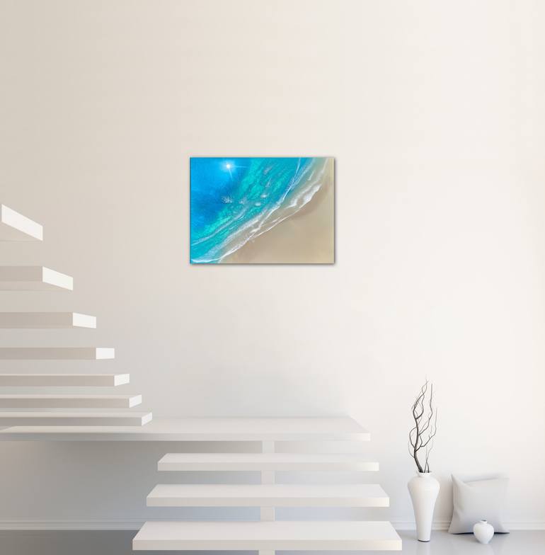 Original Abstract Beach Painting by Ana Hefco