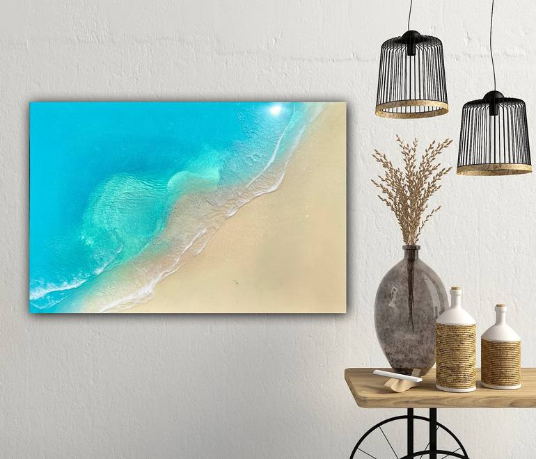 Original Abstract Beach Painting by Ana Hefco