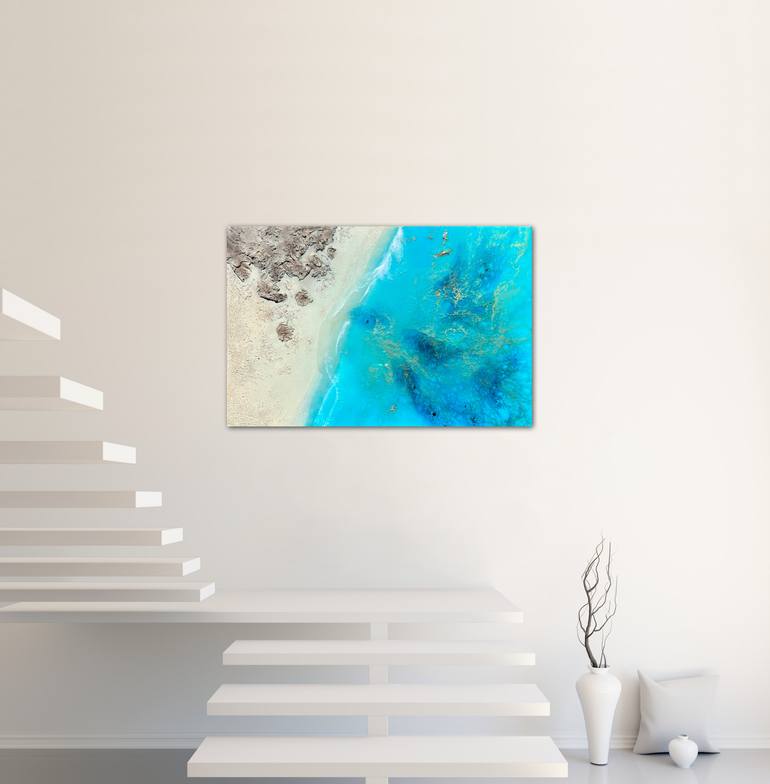 Original Abstract Beach Painting by Ana Hefco