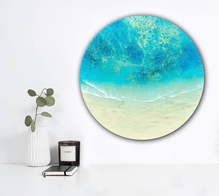 Original Conceptual Beach Painting by Ana Hefco