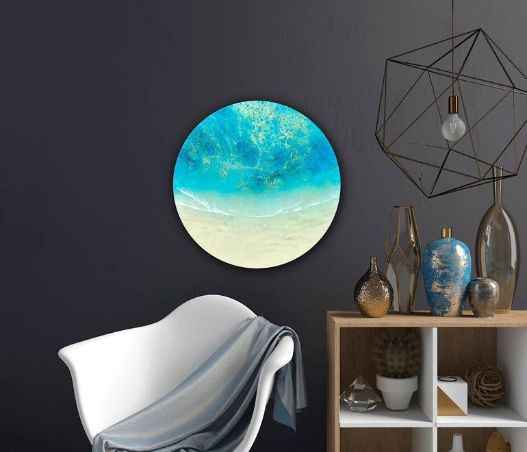 Original Conceptual Beach Painting by Ana Hefco
