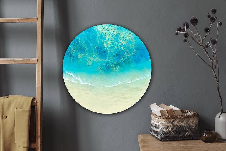 Original Conceptual Beach Painting by Ana Hefco