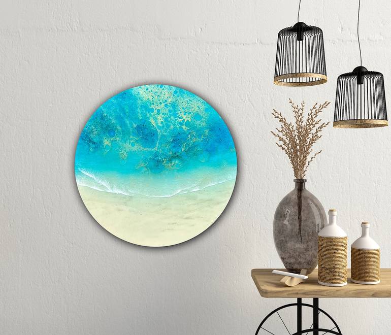 Original Conceptual Beach Painting by Ana Hefco