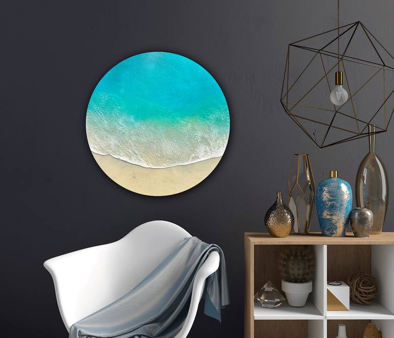 Original Conceptual Beach Painting by Ana Hefco