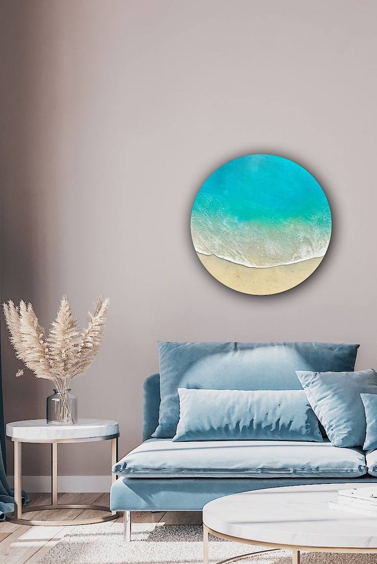 Original Conceptual Beach Painting by Ana Hefco