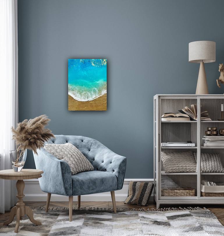 Original Abstract Seascape Painting by Ana Hefco