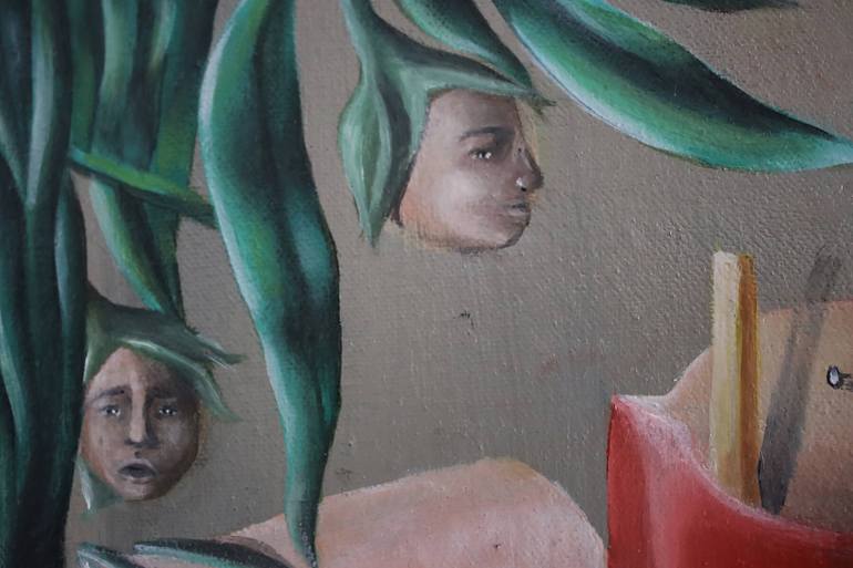 Original Surrealism Floral Painting by Vanessa Stefanova