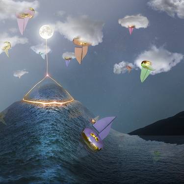 Original Surrealism Boat Digital by Vanessa Stefanova