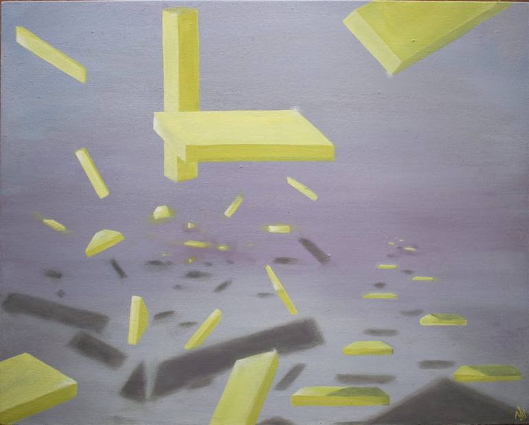 Original Time Painting by Vanessa Stefanova  Geometric Art on Canvas  Time Again