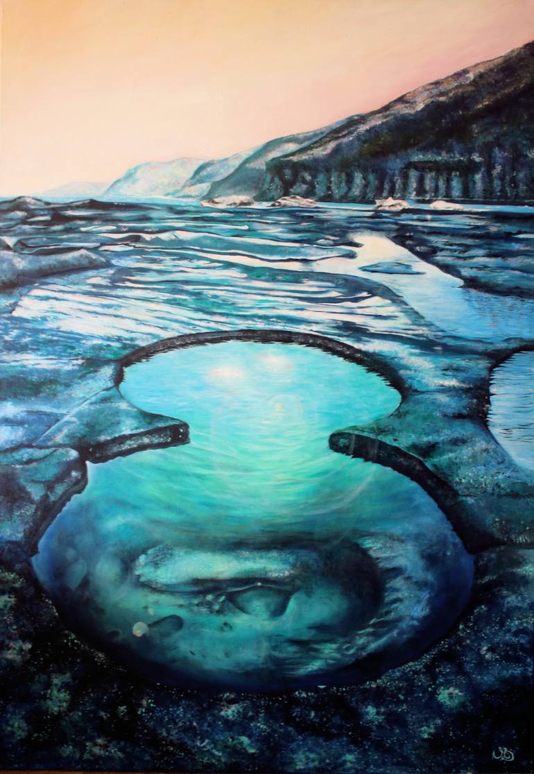 Figure Eight Pool Painting by Vanessa Stefanova | Saatchi Art