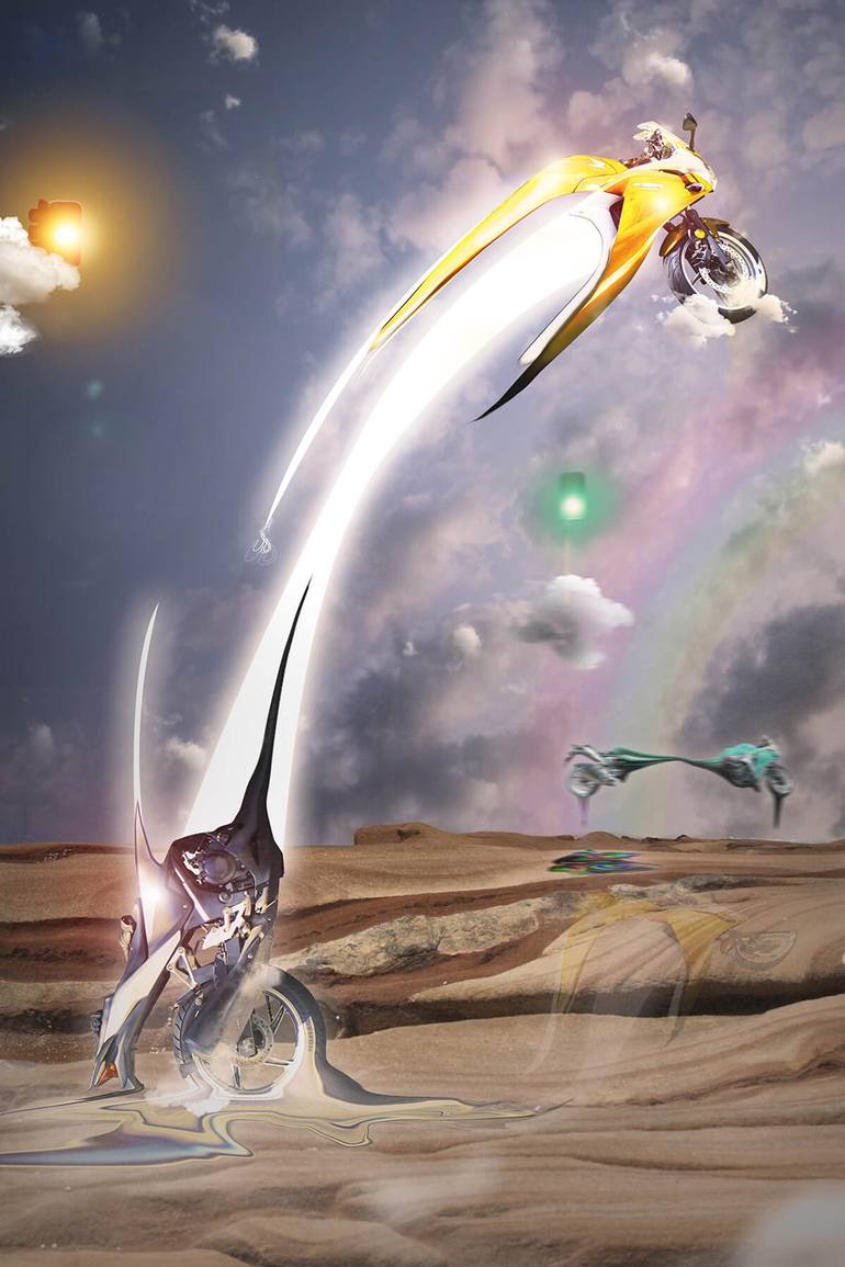Original Surrealism Motor Mixed Media by Vanessa Stefanova