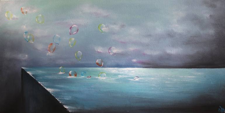 Original Surrealism Beach Paintings by Vanessa Stefanova
