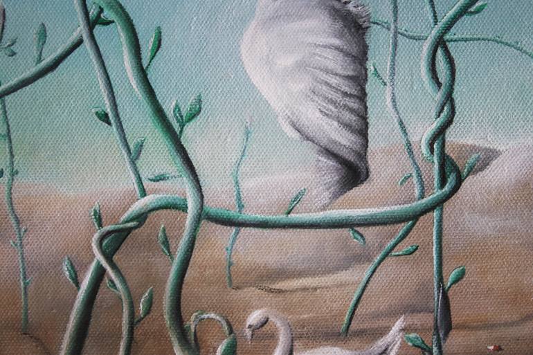 Original Surrealism Floral Painting by Vanessa Stefanova