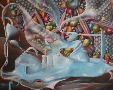 Original Surrealism Food Paintings by Vanessa Stefanova