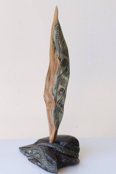 Maori leaf, driftwood sculpture thumb