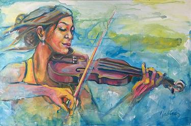 Original Figurative Music Paintings by Nadine Anderson Cheng