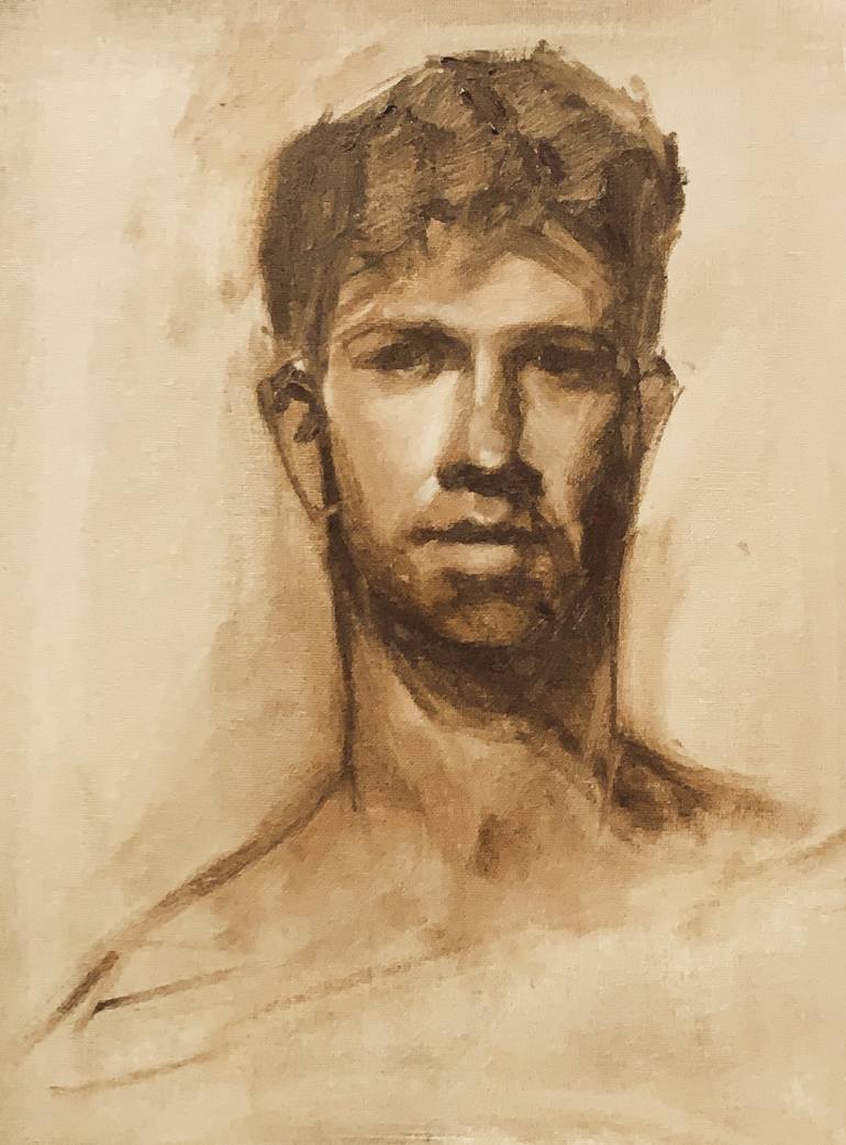 Homme en grisaille Painting by Vanda Reiss Saatchi Art