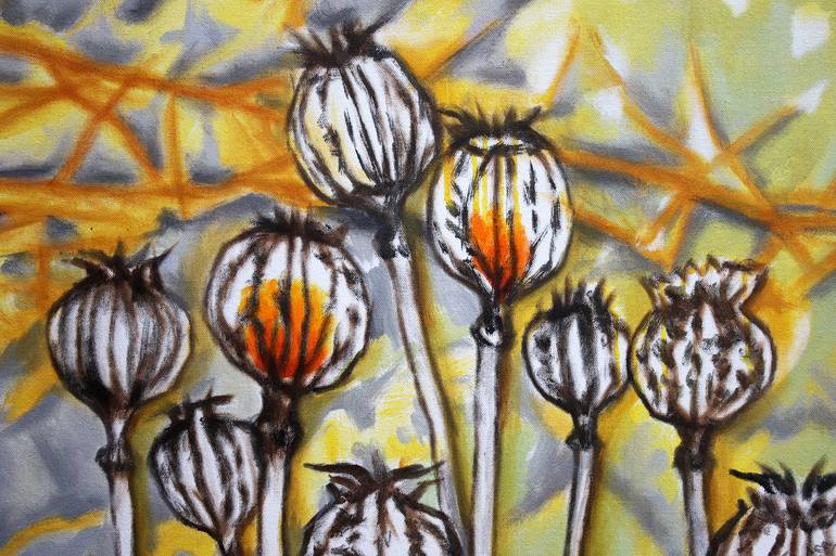 Original Abstract Botanic Painting by Alamelu Annamalai