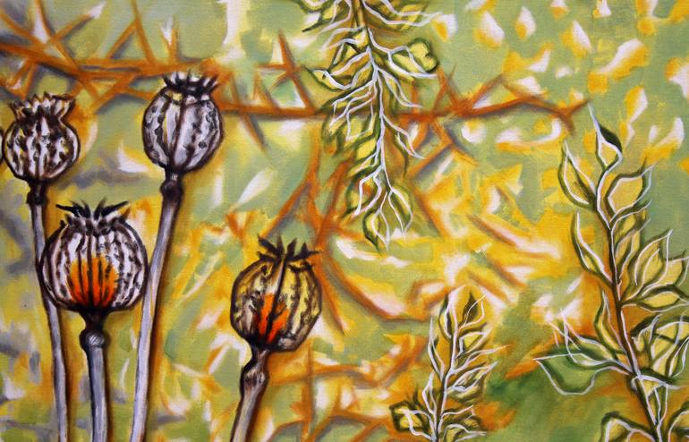 Original Abstract Botanic Painting by Alamelu Annamalai