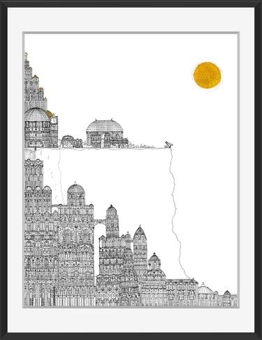 Original Black & White Architecture Paintings by Dennis Rakar