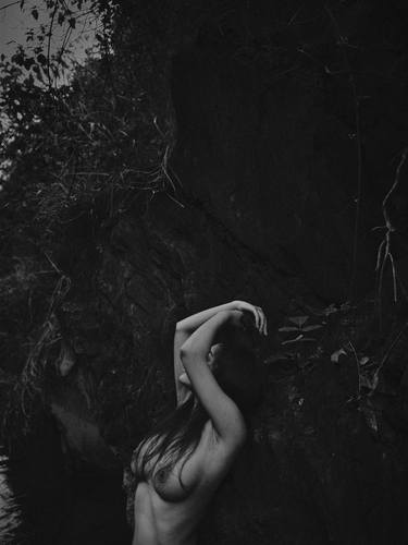 A Naked girl in forest Cave thumb