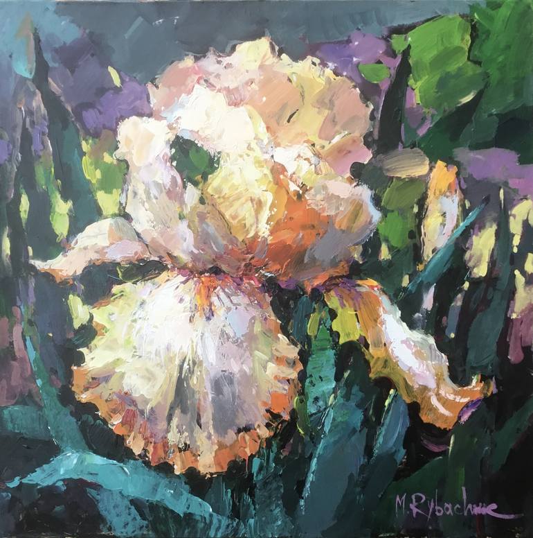 Flower Iris Painting by Marina Rybachuk | Saatchi Art
