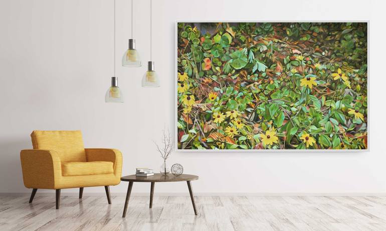Original Expressionism Garden Painting by Michael Lupa